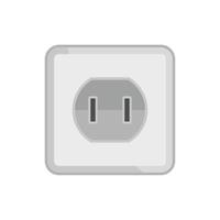 Element power socket icon flat isolated vector