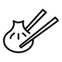 vector de contorno de icono chino baozi. bollo de comida