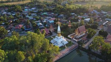 Aerial view of temple in thailand photo