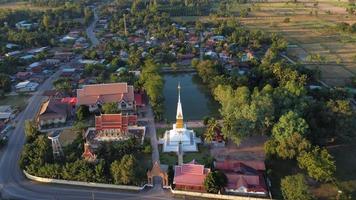 Aerial view of temple in thailand photo