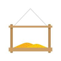 Grains bird feeders icon flat isolated vector