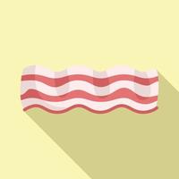 Crispy bacon icon flat vector. Breakfast slice vector