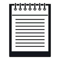 Spiral notepad icon, simple style vector