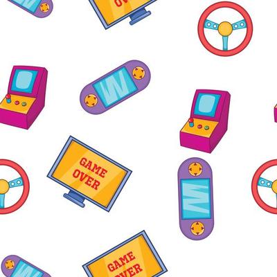 Video game pattern, cartoon style