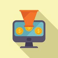 Funnel audience icon flat vector. Strategy monetize vector