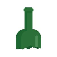 Half broken bottle icon flat isolated vector