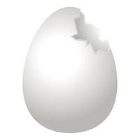 Open broken egg icon cartoon vector. Chicken eggshell vector
