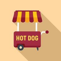 Hot dog icon flat vector. Street kiosk vector