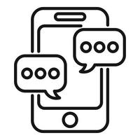 Phone chat icon outline vector. Office service vector