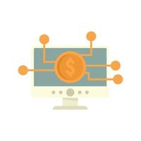 Crowdfunding computer icon flat isolated vector