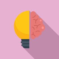 Brainstorming idea icon flat vector. Bulb creative vector