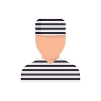 Prison man icon flat isolated vector