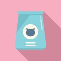 Full cat pack icon flat vector. Feed tin can vector