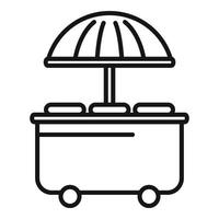 Snack hot dog icon outline vector. Cart food vector