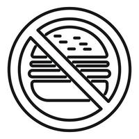 No fast food icon outline vector. Slim diet vector