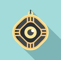 Amulet icon flat vector. Hand japan vector