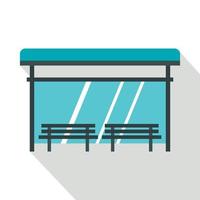 Bus stop icon, flat style vector