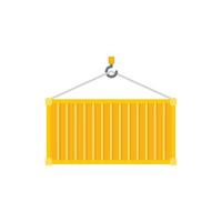 Port cargo container icon flat isolated vector