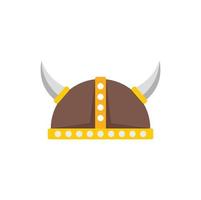 Swedish viking helmet icon flat isolated vector