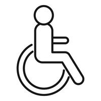 Disabled wc icon outline vector. Toilet restroom vector