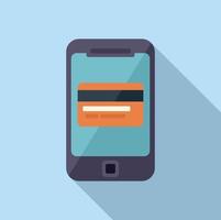 Bank card icon flat vector. Online phone vector