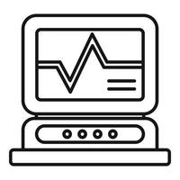 Heart rate monitor icon outline vector. Doctor family vector