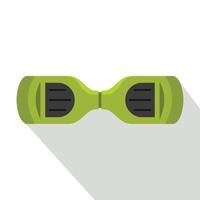 Electrical green modern gyroboard icon, flat style vector