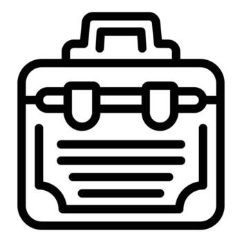 Tool case icon outline vector. Toolkit hardware vector