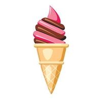 Ice cream icon, cartoon style vector