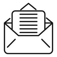 vector de contorno de icono de escritura de correo. carta de mano