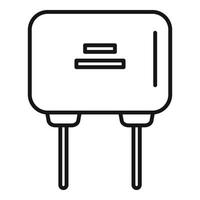 Computer capacitor icon outline vector. Component resistor vector