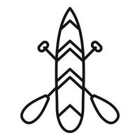 Sup surf icon outline vector. Paddle board vector