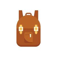 Survival backpack icon flat isolated vector