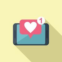 Online like message icon flat vector. Internet mobile vector