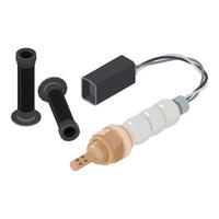Replacement part icon isometric vector. Black handlebar grip and oxygen sensor vector
