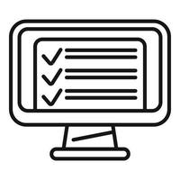 vector de contorno de icono en línea de lista de tareas pendientes. curso web