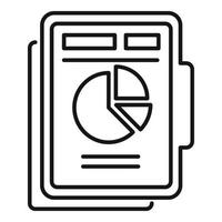 Report folder icon outline vector. Analysis document vector