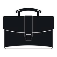 Leather briefcase icon, simple style vector