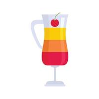 Fruit cocktail icon flat isolated vector