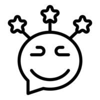 vector de contorno de icono de emoji feliz. persona divertida