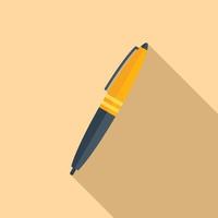 Office pen icon flat vector. Paper text vector