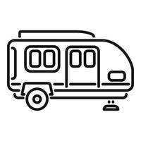 vector de contorno de icono de autocaravana de autobús. furgoneta automática