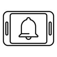 Tablet notification icon flat vector. Button notice vector