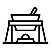 Dish swiss icon outline vector. Fondue cook vector