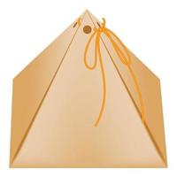 Cardboard triangular packaging box icon flat style vector