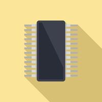 Processor technology icon flat vector. Cpu circuit vector