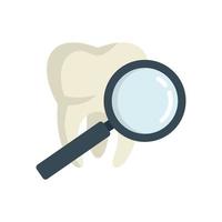 Dentist search caries tooth icon flat isolated vector