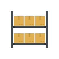 paquete rack icono plano aislado vector