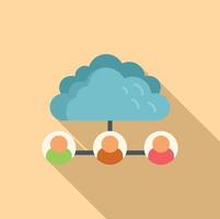 Data cloud icon flat vector. Crm system vector