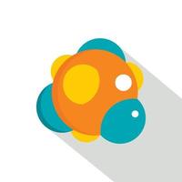 Group of atoms forming molecule icon, flat style vector